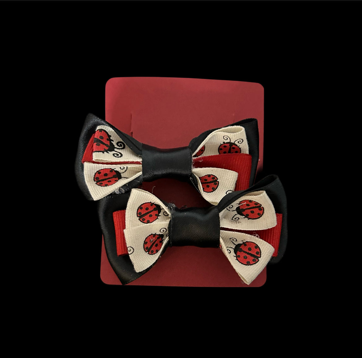 Ladybug hairclips